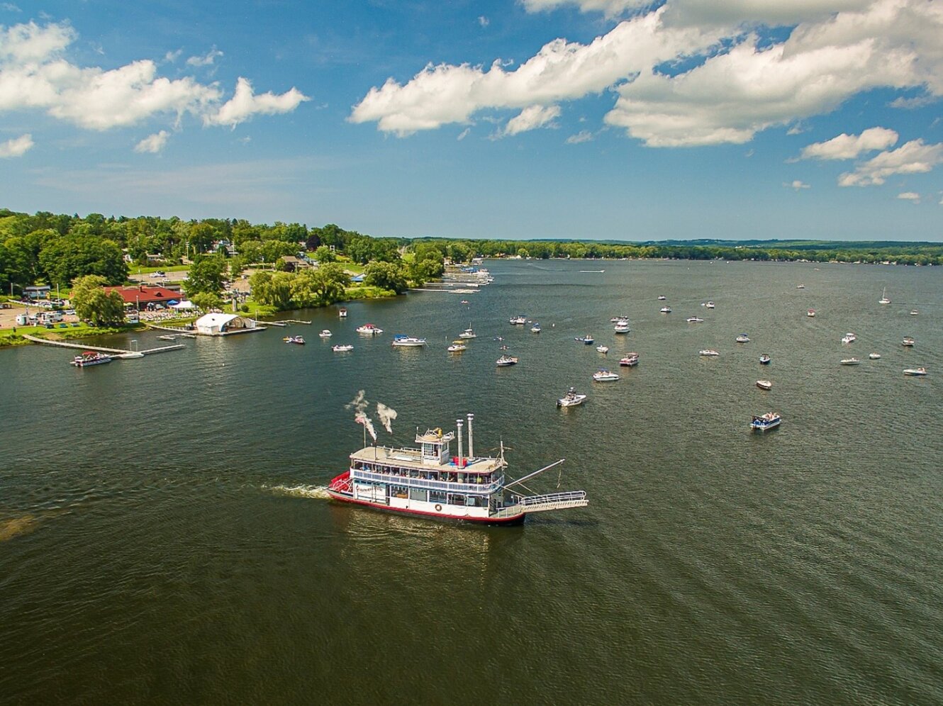 Mayville NY Chautauqua Lake north basin — steamboat and summer boating Tiffany Borst real estate